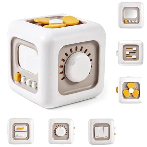 Yoodriy Cubo de Actividades Sensoriales 6-en-1 Montessori, Juguete Educativo para Desarrollo Motor y Coordinación Manual, Ideal para Viajes Material Didáctico Regalo Niños 0.5-4 Años