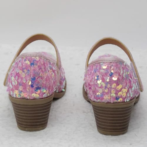 Girls Low Heels Glitter Sequin Girls Dress Shoes Sparkle Princess Mary Jane Party Wedding Pumps4