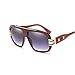 Produktbild Sonnenbrille Vintage Sonnenbrille Männer Sonnenbrille Für Männer Übergroße Metallrahmen Quadrat Sonnenbrille-Brown_Gray