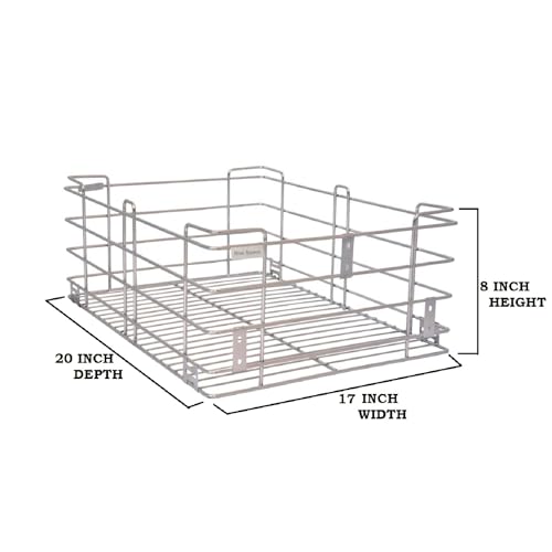 Image of BLOO BASKET 202modular kitchen accessories cabinet, 6-Piece Utensil Organizer,Stainless Steel, Silver (17 Inch Width * 20 Inch Depth, WITH CHANNEL)