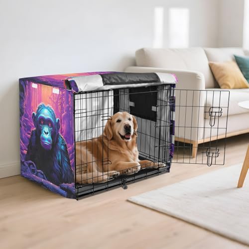 Housse de cage pour chien motif chimpanzé imperméable intérieur extérieur protection optimale