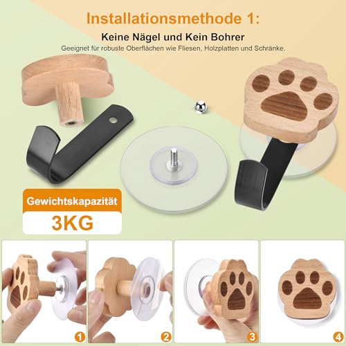 AHHALFFY Holz Kleiderhaken Kinder Selbstklebender Wandhaken in Tiere-Form Kindergarderobe Haken Garderobenhaken Kleiderhaken Wand Wandaufhänger Türhaken Möbelknöpfe Holzgriffe (Meerestiere)