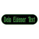 Rechteckiger Aufnäher Rec3 mit stark abgerundeten Ecken - für Deinen Wunschtext - viele Farben und Größen zur Auswahl - 10x3cm - personalisiert