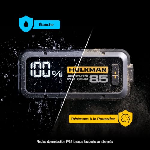 Booster Batterie Voiture HULKMAN Alpha85, Démarreur 12V 2000A pour Moteur Essence et Diesel