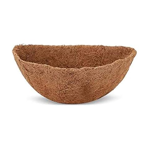 SMLJFO 4 Pcs Hanging Basket Liner, 16 Inch Coco Liners Coco Fiber Replacement Natural Coconut Half Round Fiber Liner for Planters Wall Trough Plant Pots Fence Cover