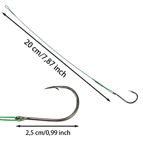 Pack of 40 Fishing Hooks, Carbon Steel Fishing Accessories, Fishing Hooks with Barbs, Various Fish Types for Sea Lake - Image 3