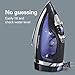 Hamilton Beach Steam Iron for Clothes & Garment Steamer with Smooth Press Stainless Steel Soleplate, 1200 Watts, 8’ Retractable Cord, Black (14214)