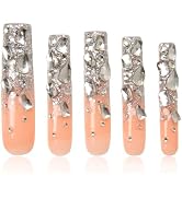 LOVFUL Stunning Bling Nails,Crystal Detailed Diamonds Press On Nails | Custom Shape | Glitter Rhi...