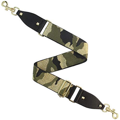 Image of Duwi Wide Purse Strap Multicolor Striped Guitar Style Strap Adjustable Canvas Crossbody Bag Strap