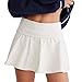 Aeropostale Women's Mid Rise Foldover Skort, Cream, Large