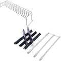 QuliMetal Stainless Steel Warming Rack, 24.5 Inch Flavorizer Bars and SUS304 34.5 Inch Grill Burner for Weber Genesis 300 with Side Control Panels