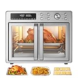 Midea Flexify French Door Toaster Oven Air Fryer Combo, 26.4 QT, Extra Large Air Fryer Countertop Oven 10-in-1 Combo, 25% Faster Cooking and 90% Less Oil, Stainless Steel