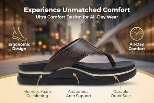 Image of GIBBON'S Series Men's Leather Sandals|Ethnic, Formal, Office Slipper for Man