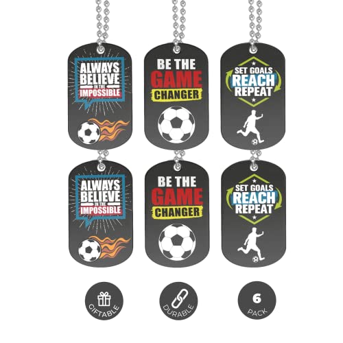 Inkstone Soccer Motivational Dog Tag Necklaces Gifts Uniform Accessories Sports Prizes Awards