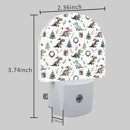 Image of Night Light for Kids Girls Boys, Christmas Festive Cute Dinosaur LED Night Light Plug into Wall with Dusk to Dawn Sensor for Room Decor, Hallway, Kitchen, Bathroom, Nursery, Stairs