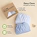 2 Pack and Play Sheets, Waterproof Mini Crib Sheets Fitted - 38x26 Organic Cotton Pack N Play Sheets for Graco Pack and Play Mattress, Playard Baby Crib Sheets,Neutral for Boy,Girl,Toddler(Blue Flax)