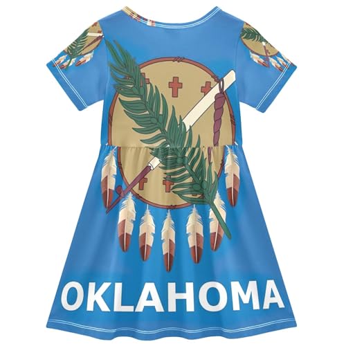 Toddler Girls' Dresses 2t Oklahoma State Flag Summer Clothes Funny Cute Dresses Little Girl2