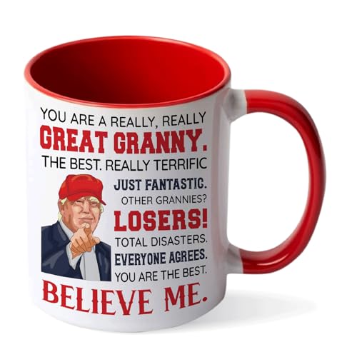 Viberty Christmas Gift for Granny, Gifts for Grandma, Best Granny Gifts From Granddaughter, Grandson for Birthday, Mothers Day, Funny Gift Idea, Granny Ceramic Mug 11Oz