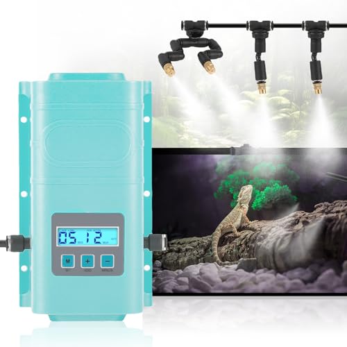 Moongiantgo 爬虫類加湿器 タイマー付き ミスティングシステム 自動噴霧器 爬虫類/苔類/植物用加湿器 ミスト発生器 細かい霧 自動噴霧 ケージ湿度維持に ミスト発生器 噴霧ポンプ フォグマシン 自動霧吹き装置 爬虫類・両生類飼育