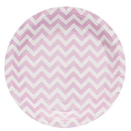 Ginger Ray Chevron Divine Pink Paper Party Plates, 8 Pack #TOP1