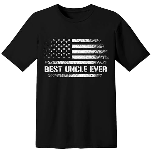 Chorokhi Best Uncle Ever Patriotic American Flag T-Shirt Black Large
