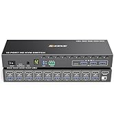 KCEVE HDMI KVM Switcher 10 Inputs 1 Output 4K@60Hz EDID Function Share Keyboard, Mouse, Monitor on 10PC KVM Selector 10 Port HDMI KVM Switching Wind...
