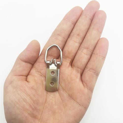 Image of D Ring Picture Hangers, Bulk Steel Small D Rings, Pro Quality D Rings, Picture Hang Solutions for Mirror, Clock, Decoration, Paintings, Artwork Picture