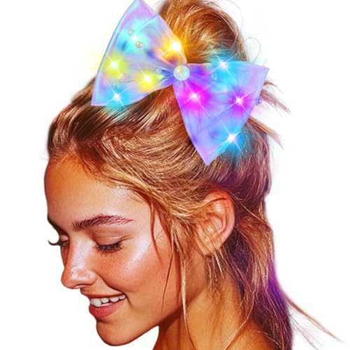 JONKY Light Up Bow Led Birthday Hair Clip Neon Hair