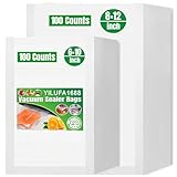200 Pcs Vacuum Sealer Bags Food Saver Bag 2 Sizes (6