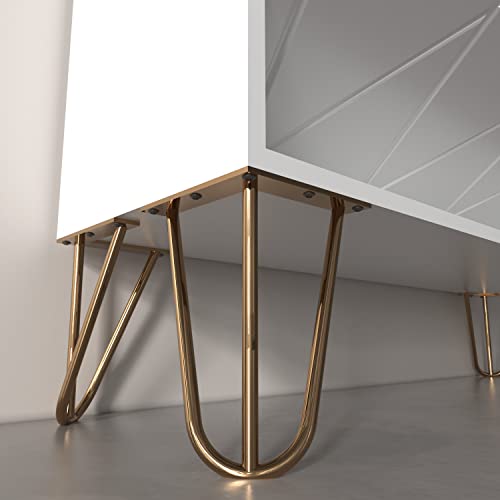 Uev Shoe Cabinet,Freestanding Shoe Rack Storage Organizer With Drawers & Metal Legs,Modern Shoe Storage Cabinet With 3 Flip Drawers For Entryway (White) #TOP4