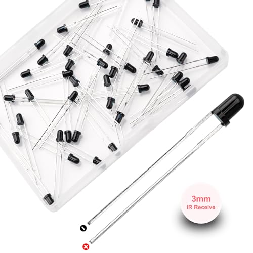 YIXISI 40 Pièces 3mm LEDs Récepteur Infrarouge, Diode Infrarouge Récepteur