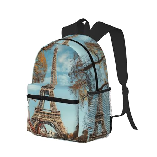 Sac à dos informatique noir Tour Eiffel avec compartiment ordinateur portable protégé - 2