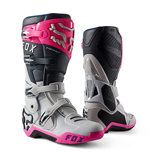 Fox Racing Botas de motocross Instinct, cinza/rosa, 10,5