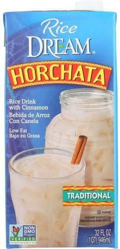 Dream Horchata, Traditional Rice Drink with Cinnamon, 32oz (Pack of 6) | Lactose Free, Vegan, Low Fat, Shelf Stable