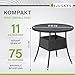 Juskys Polyrattan Gartentisch Yoro wetterfest - Balkontisch Ø 80 cm rund - Rattan Beistelltisch mit Glasplatte - Kleiner Tisch für Balkon - Schwarz