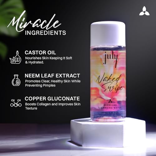 July Micellar Cleansing Water 100ml | Makeup Remover Cleanser | No Rinse Formula | Removes Daily Stubborn Makeup, Waterproof Makeup, SPF & Impurities | Maintain Moisture Balance... - Image 2