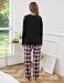 Uniexcosm Schlafanzug Damen Lang Pyjama Set Loungewear Schwarz XL