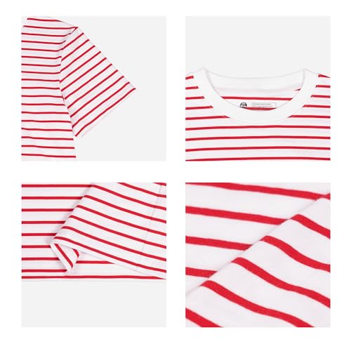 2-Pack Girls Striped Shirt Round Neck T-Shirt Cotton Short Sleeve4