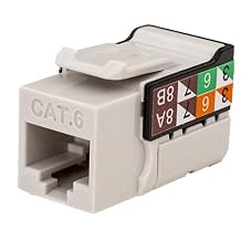 CAT6 RJ45 Keystone Jack, V-Max Series - Gray Color - 50 pack