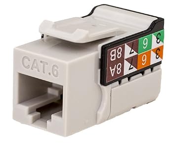 CAT6 RJ45 Keystone Jack, V-Max Series - Gray Color - 50 pack
