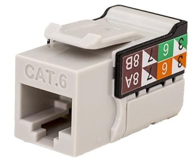CAT6 RJ45 Keystone Jack, V-Max Series - Gray Color - (50 pack)