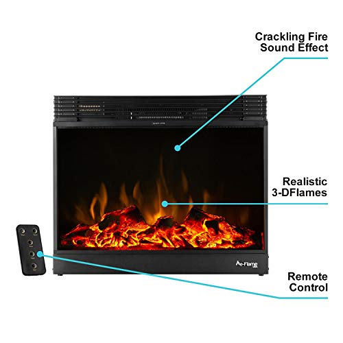 E-Flame Usa Vermont Electric Fireplace Stove Insert With Remote Control - 3-D Effects And Crackling Fire (Black) #TOP1