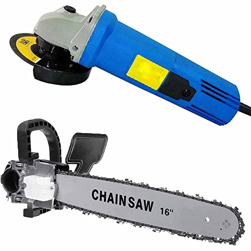 Image of MLD 11000r /min 220V 850W Power Tools Electric Corded Angle Grinder Machine with 16 inch Chain Saw Converter Adapter Multifunction Chainsaw Bracket Attachment(Combo Set, 850watt, 11000RPM)