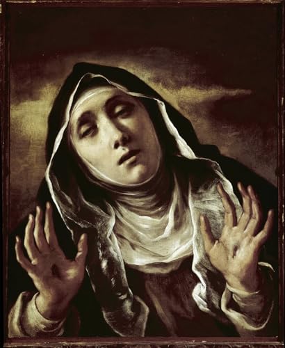 Tableau Sainte Catherine d'Avila Francesco Del Cairo Affiche Impression Toile 60x90cm