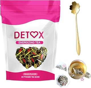 Detox Tee zum Abnehmen Original, Detox Tee Entgiften und Abnehmen, 28 Tage Stoffwechselkur mit Camellia, Ginseng & Löwenzahn, Entgiftung & Gewichtsverlust natürlich unterstützen (28 Tage)