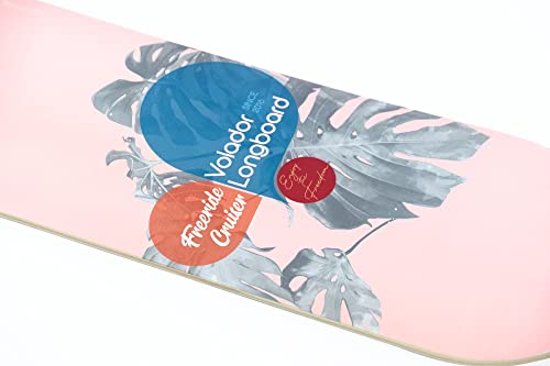 Volador Freeride Longboard Cruiser | Maple Wood Deck| Drop Through Longboard Complete (Pink) #TOP3