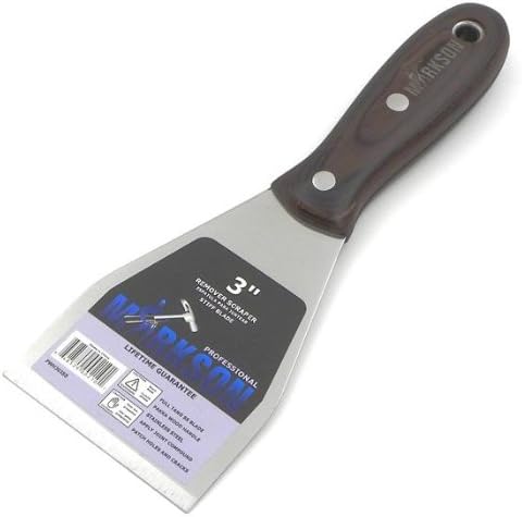 Markson Brazilian Pakka Proffesional Wooden Handle Stainless Steel Putty Spatula, Joint Tool