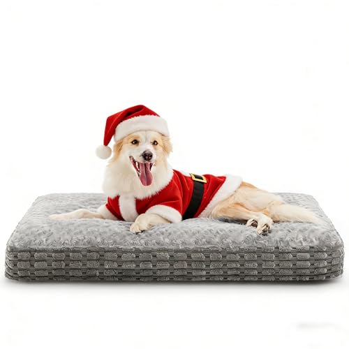 Heymamba Dog Cushions Bed Large Dog Bed Washable, Dog Beds Waterproof Dog Mattress Large, Crate Mattress with Zipper Disassembly, 90x60x12cm
