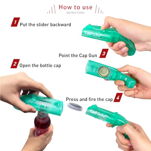 Cap Shooting Bottle Opener Gun - Launches Caps for World Cup Parties, BBQs & Adult Gatherings, Fun Gadget for Men, Unique Gag Gift for Sports Events (2PC Red Black)) - image 5