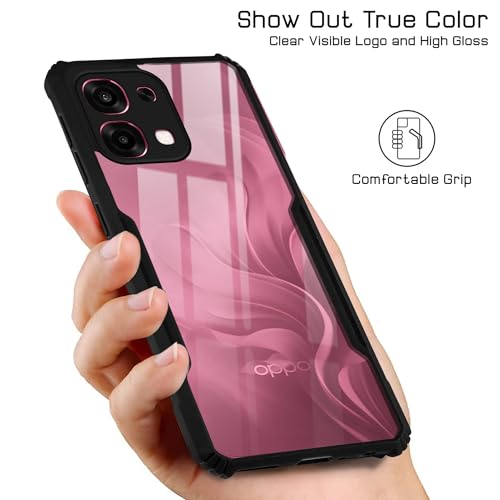 Image of Jkobi Hybrid Back Cover Case for Oppo F31 5G | Oppo F33 5G (Shockproof with Polycarbonate Clear Panel | Professional Black)